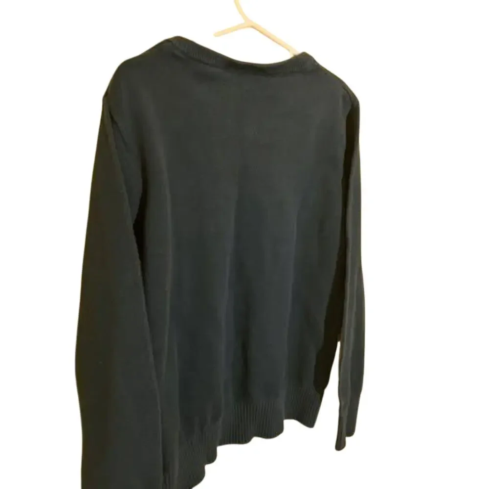 The Children's Place Boys Sweater 7/8 Teal V-Neck Cotton School Uniform Classic
